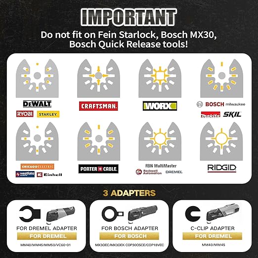 16PCS Titanium and Carbide Oscillating Tool Blades, Heary Duty for Hard Material,Professional Universal Oscillating Saw Blades Multitool Blades Kits for Metal Wood Dewalt Milwaukee Ryobi Fein