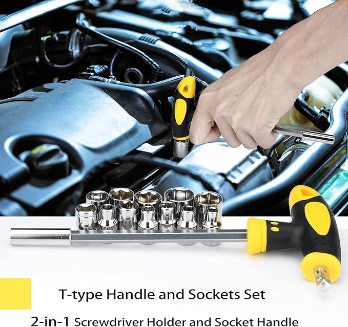 DOWELL Tool Set 185 Piece, General Household Tool Kit, Hand Tool Kit with Toolbox Storage Case for Home Repair