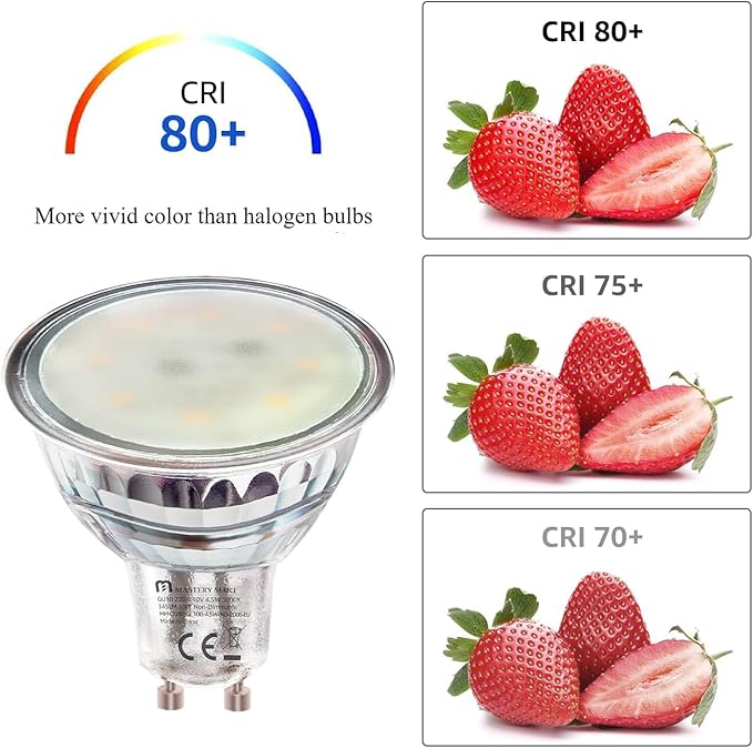 MASTERY MART 16 Pack Non-Dimmable GU10 LED Light Bulbs, 4W Bright 5000K Daylight White 35W Halogen Equivalent, 350lm Energy Saver for Track Lighting Fixture, Kitchen, Basement, 25000 Hours Lifespan