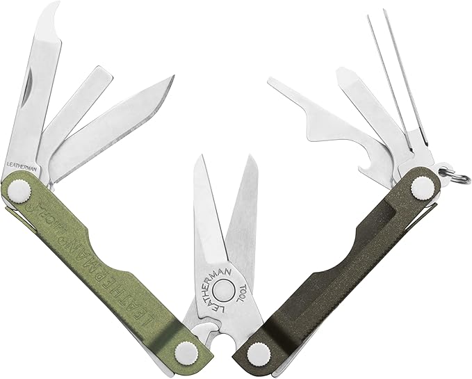 LEATHERMAN, Micra, Keychain Multi-tool with Grooming Tools, Mini Pocketknife for Everyday Carry (EDC), Hobbies & Outdoors, Built in the USA, Spruce