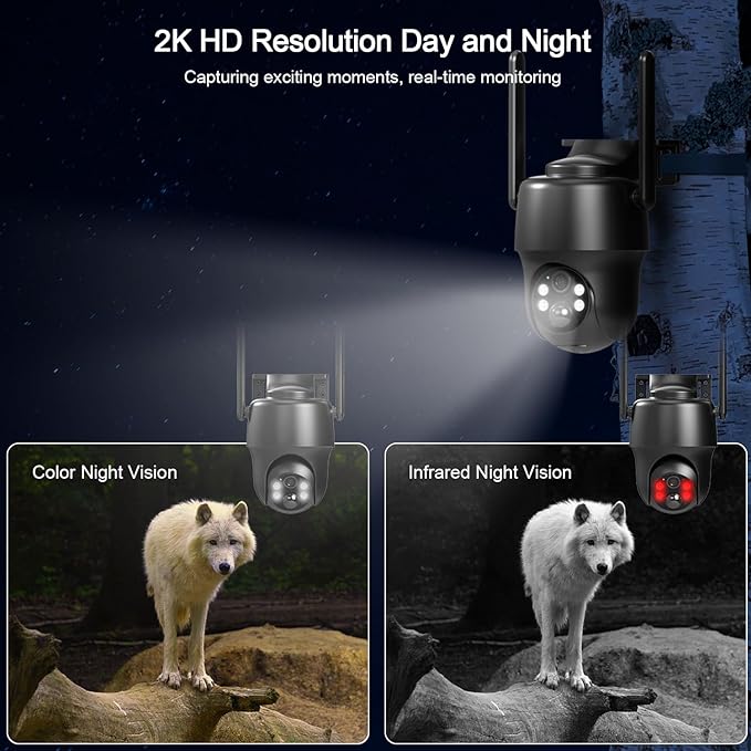 ANRAN 4G LTE Cellular Solar Security Camera Wireless Outdoor,No WiFi 3MP Solar Powered 2K Camera,Color Night Vision,360° Live View,PIR Motion Sensor,2 Way Talk,Black (SIM&SD Card Included)