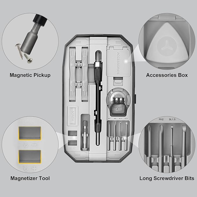 STREBITO Precision Screwdriver Set 153 in 1 Small Screwdriver Set with Case, Magnetic Screwdriver Electronic Toolkit - PC, Laptop, Cell Phone, Macbook, Game Controller, RC & Computer Repair Tool Kit