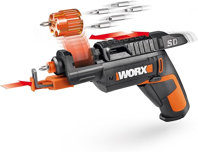 Worx 4V Electric Screwdriver, Rechargeable Cordless Power Screwdriver Set with 6 Bits, Screw Holder, Charger - WX255L