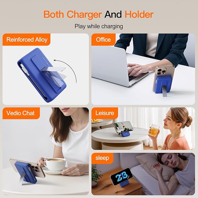 2025 Latest Portable Charger, 16800mAh Magnetic 15W Wireless Power Bank with 2 Built in Cables, LED Display Battery Pack Travel Essentials for iPhone 17/16/15/14/13/12/Pro/Mini/Pro Max