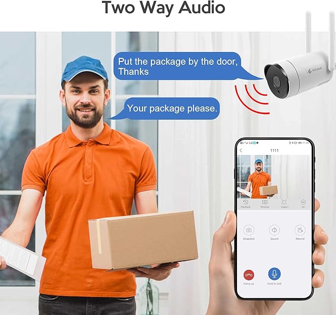 Kittyhok 10CH 2K Wireless Security Camera System Outdoor, Person Detection, Spotlight, 10CH NVR with Monitor, 1TB HDD, 24/7 Recording, KS3084 Bundle with CY3 PTZ Wireless Security Camera