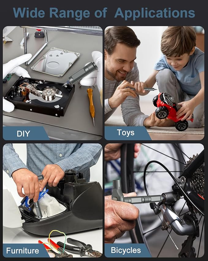 Upgraded 42 in 1 Magnetic Screwdriver Set, Ankilo DIY Ratchet Screwdriver Set Magnetic with 40 PCS Bits, Precision Repair Tool Kit for Tools Furniture Computer Bicycle Black