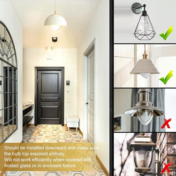 DiCUNO PIR Motion Sensor Light Bulbs, 12W (100W Equivalent) E26 LED Body Motion Sensor Infrared Bulb Auto on/Off, Outdoor/Indoor Light for Front Porch Garage, 1100LM 2700K Warm White, 2 Pack