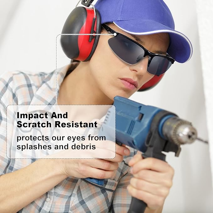 Kathfly 36 Pcs Safety Glasses Work Scratch Resistant Glasses Protective Safety Goggles Eyewear with Lens(Black and White)