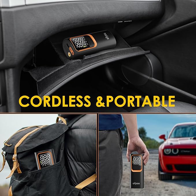 Tire Inflator Portable Air Compressor,Air Pump with 170PSI High Pressure,Digital Tire Pressure,Preset Pressure Automatic Stop,Inflating Cars/Bicycles/Motorcycles/Balls,USB Charging Portable