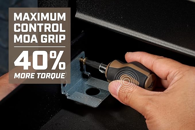 Spec Ops Tools Stubby Screwdriver, 9-in-1, Includes 4 Double-Sided S2 Steel Bits, Magnetic, 3% Donated to Veterans Black/Brown