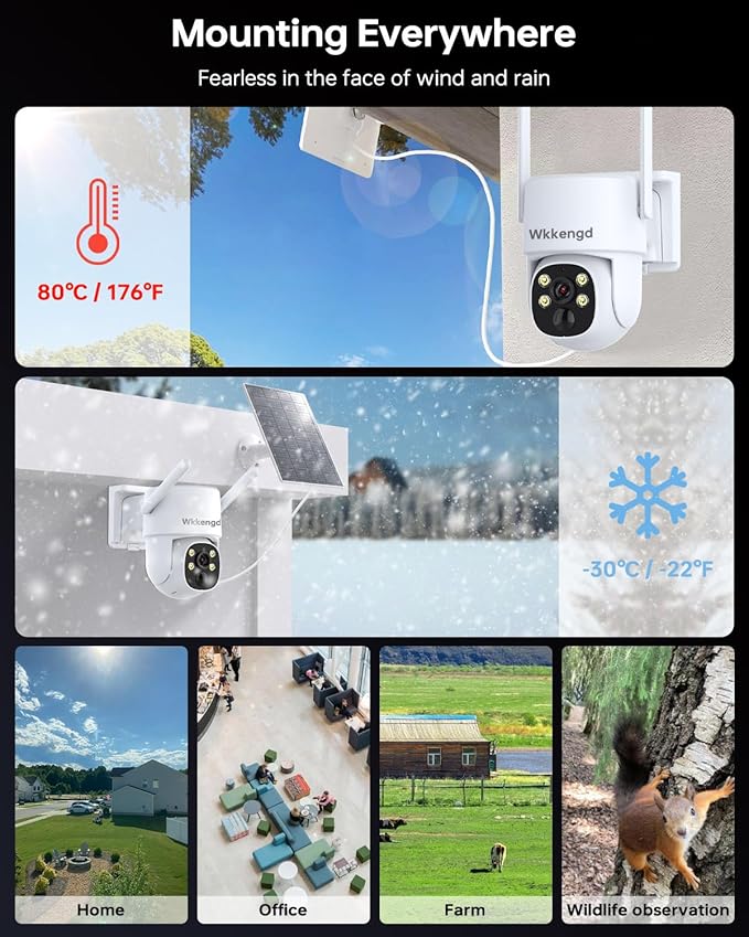 Wireless Security Camera System Outdoor, Aurora Lux Color Night Vison 4 Cam-Kit Solar Powered Security Cameras Wireless Outdoor-1TB 360° View 2.4/5Ghz WiFi No Monthly Fee