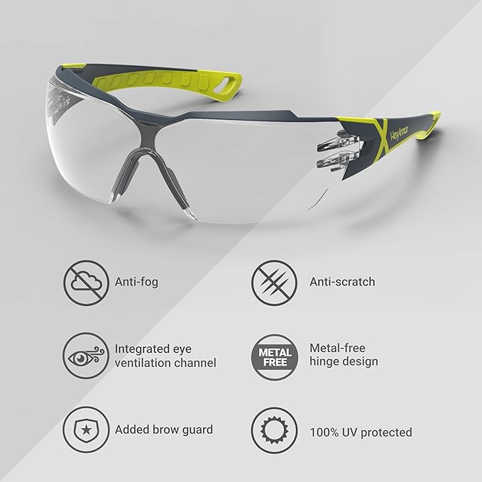HexArmor MX300 Safety Glasses | Anti-Fog | ANSI Z87+ | 100% UV Protected