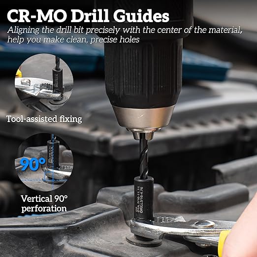 Broken Bolt Extractor, 25 PCS Drill Bit Extractor Set,Easy Out Drill Bit Guides,Drill Extractor Kit for Removing Stripped,Damaged,Rusted, Rounded-Off Bolts, Automotive Nuts & Screws
