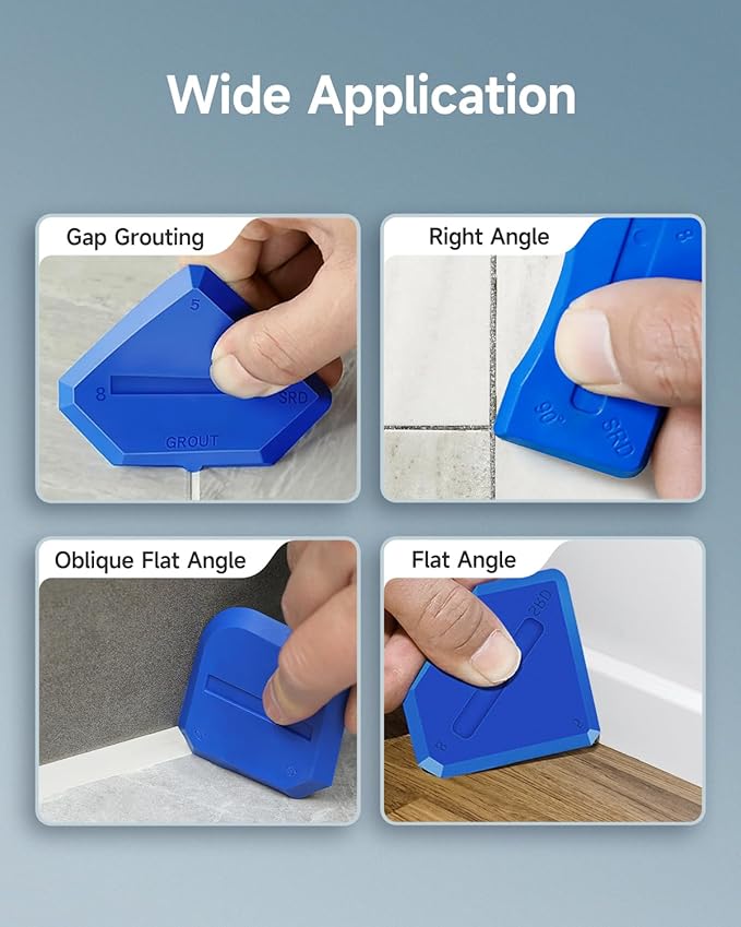 Caulking Tool Kit, Stainless Steel Caulk Remover Tool, 4 in 1 Grout Removal Tool for Bathroom, Kitchen, Floor, Window, Sink Joint, Frames Seal