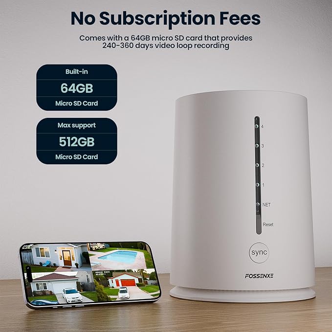 Solar Camera Outdoor Wireless, 4 Cam-Kit, No Subscription, Cameras for Home Security System with 360° Pan & Tilt, 2K Color Night Vision, Motion Detection & Siren, Easy Setup, 5G & 2.4G WiFi