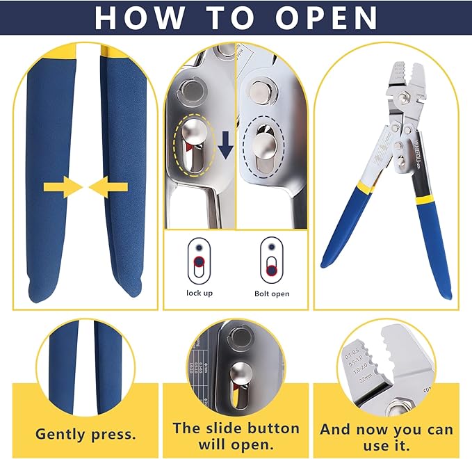 Yangoutool Wire Rope Crimper,Wire Rope Crimping & Cutting Tool: Versatile 2-in-1 Sheet Metal Swaging, Handles 0.1mm-2.2mm Aluminum Oval, Double Barrel Stop Ferrules, Ideal for Hand Tool Enthusiasts