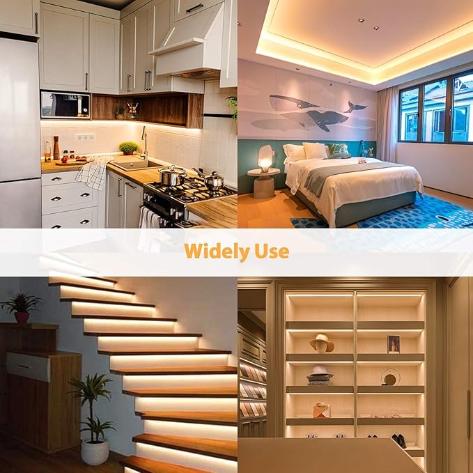 Lamomo Neon LED Rope Light 32.8Ft, Warm White LED Strip Lights 1.96in/Cut, 3000K Waterproof Flexible Silicone 24V Led Strip for DIY Neon Sign Bedroom Indoor Outdoor Decor（Power Adapter Included）