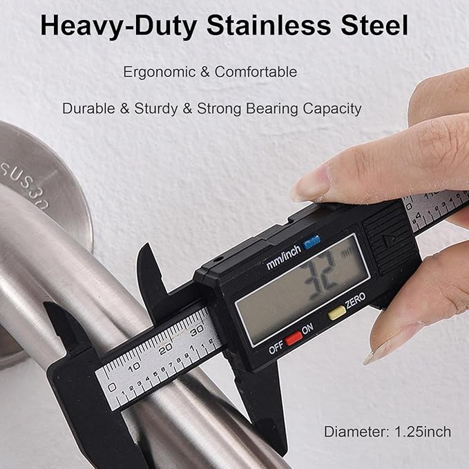 16'' Grab Bars for Bathtub and Shower 2 Pack, 1-1/4'' Diameter Shower Grab Bar for Elderly with Anti-Slip Textured Grip Stainless Steel Bath Handrails