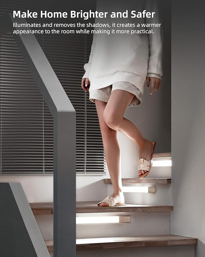 EZVALO 48 LED Under Cabinet Lighting, Motion Sensor Closet Light with Detachable Battery, Wireless LED Magnetic Light for Kitchen, Wardrobe-15.8Inch