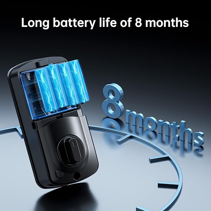 Smart Locks for Front Door: NUTOMO Keyless Entry Door Lock Deadbolt with Handle Set，Fingerprint doorlock Set,Electronic Digital Keypad Lock with Handle, Easy intall Code Auto Lock for Home Black