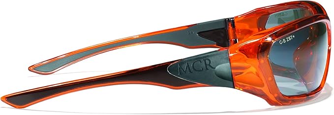 Crews ForceFlex FF137 Safety Glasses Ballisitic Silver Mirror Lens and Translucent Orange Frame Frame, 1 Pair