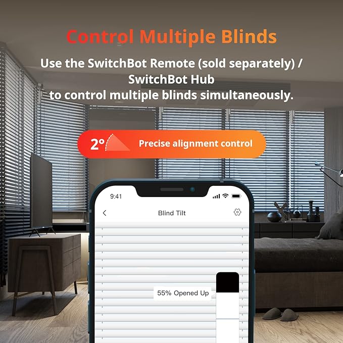 SwitchBot Smart Electric Motorized Blinds Kit - 3Pack with 2.4G WiFi Remote Control, Solar Powered, Compatible with Alexa, Google Home and Siri, Light Sensing Control, Unlimited Group Control