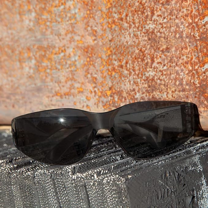 BISON LIFE Safety Glasses - Scratch Resistant Wrap Around Eyewear, Polycarbonate ANSI Z87.1 Impact Resistant Lens