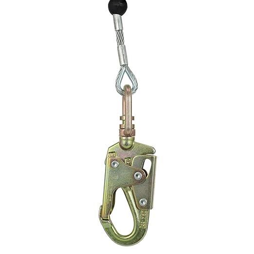 Peakworks Fall Protection Leading Edge Self Retracting Device (SRD) - 10' Single Leg Cable with Swivel Snap Hook - Certified ANSI 359.14-2021 Class 2 LE SRD (Available in Multiple Lengths & Styles)