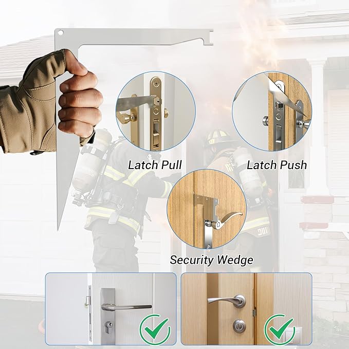 8PCS Upgraded Firefighter Tools Multipurpose Kit,Multi-function Leverage Tool,Multitools Pry Tool Set,First Aid EMS Firefighter Tools,Spring Steel,Rugged&Durable,Portable