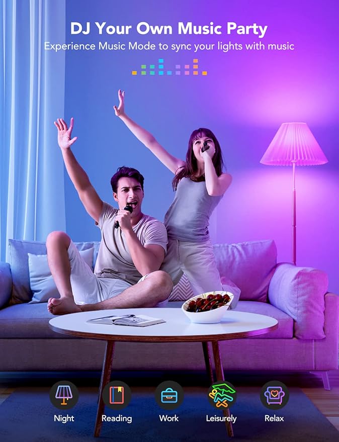 Govee LED Smart Light Bulbs, 1000LM Color Changing Light Bulb, Wi-Fi & Bluetooth Light Bulbs, Work with Alexa and Google Assistant, Dimmable RGBWW A19 75W Equivalent Smart Bulbs, 1 Pack