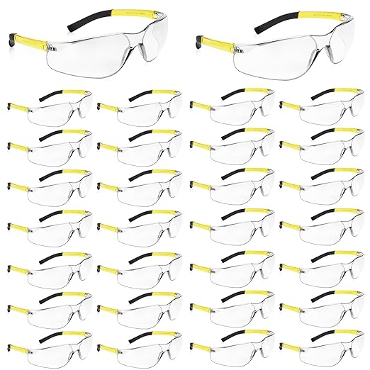 30 Pack Clear Safety Glasses with ANSI Z87.1 Scratch Resistant Eyewear for Women Man Lab Goggles Eye Protection