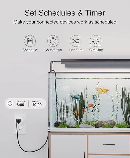 GHome Smart Mini Smart Plugs Work with Alexa and Google Home, WiFi Smart Outlet Socket Remote Control Timer Function, Only 2.4GHz Network, No Hub Required, ETL FCC Listed