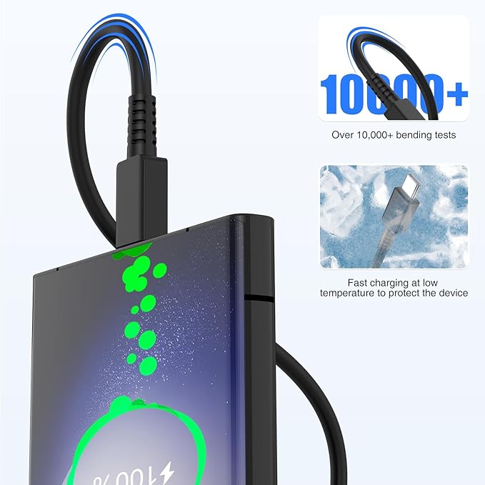 45W USB-C Charger for Samsung Charger Fast Charging, Type C Charger Block &10FT USBC to USBC Cable 2Pack for Galaxy S24 Ultra/S24+/S23 S22 S21 Ultra/Plus, iPad Pro/Air/Mini, Android Phone Charger Cord