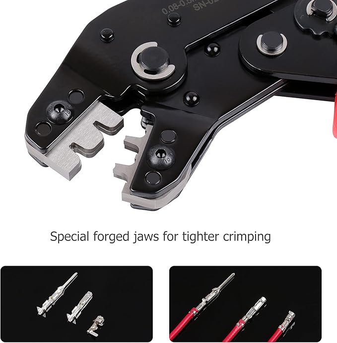 Knoweasy SN02BM JST/Molex Crimper for XH2.54/PH2.0/3.96mm/PX Terminals and AWG28-20 Wires - Precision Crimp Tool for Electronics and DIY