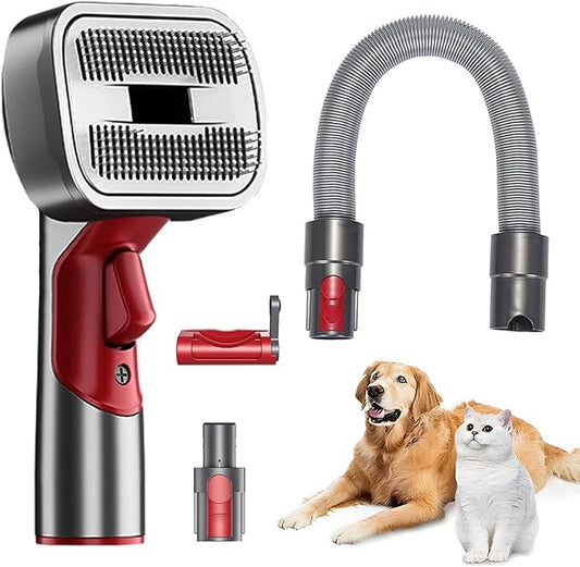 Pet Dog Grooming Attachment Kit, Deshedding Brush Attachment for V15, V11, V10, V8, V7 – Effective Grooming & Cleaning – Hair Grooming Tools for Dog and Cat, 4 Pack