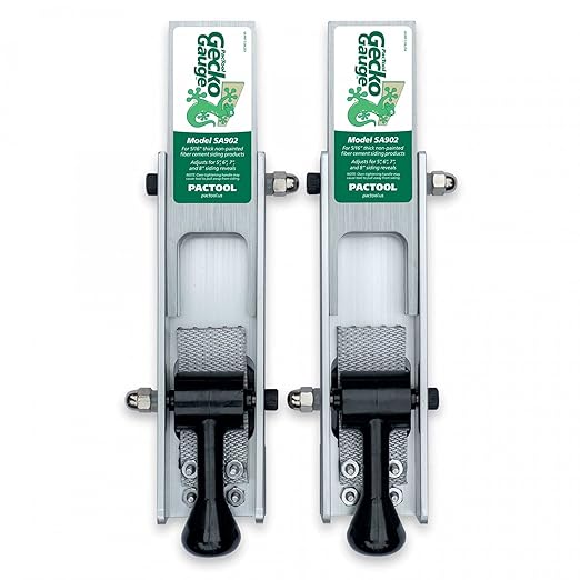 PacTool Gecko Gauge, The Original Home Siding Installation Kit - For Use with 5/16 Inch Fiber Cement Siding and James Hardie Siding, Includes 2 Gecko Gauge Clamps