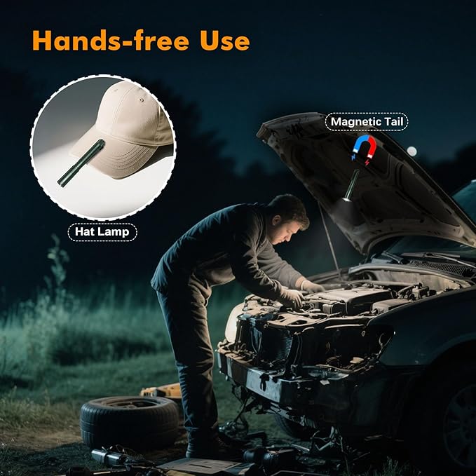 VTIGER T2A Compact EDC Flashlight,1500 High Lumens AA Rechargeable LED Flashlight, Super Bright Small Tactical Tail Switch Pocket Pen Light with Magnet for Camping,Hiking,Outdoor,Home,Emergency