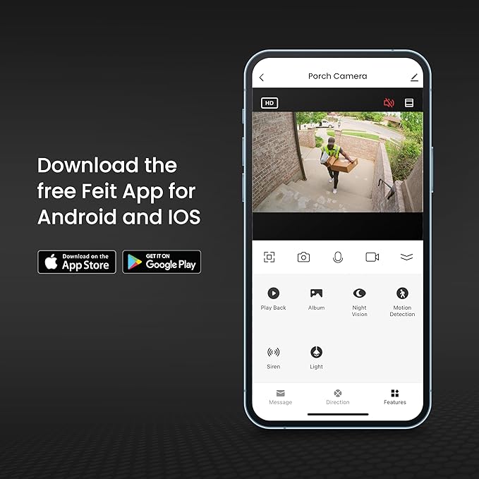 Feit Electric Smart Security Camera Bulb, 2K QHD Resolution, 2-Way Audio, Human Tracking, 350° Pan, Night Vision, Motion Alerts, E26 Base, Alexa/Google Assistant Compatible, CAM/PAN/WIFI/E26/2K