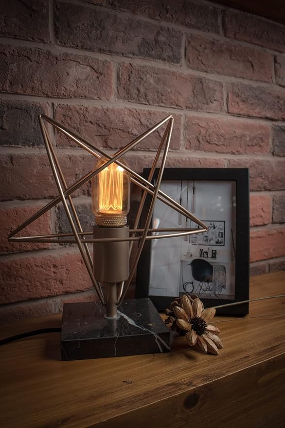 Decorative Light Bulb, Vintage Edison Small Bulb, Dimmable LED Short Tubular Bulb, 3.5W Low Lumen Eye-Caring Soft Dim Lighting for Mood(Not Daylight White), E26 Medium Base, Amber RN T45