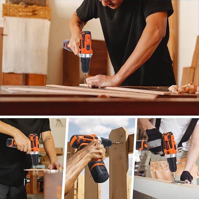 COMOWARE 16.8V Cordless Drill Tool Combo Kit, 153-Piece Professional Household Tool Set with Lithium Battery for Home Garden Office DIY Projects