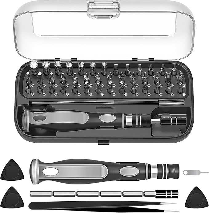 48 in 1 Magnetic Screwdriver Set, Precision Repair Tool Kit with 41 CRV Steel Bits (Phillips/Torx/Pentalobe) for iPhone, Laptop, PC, Game Console, Eyeglasses & Electronics - Portable Case Included