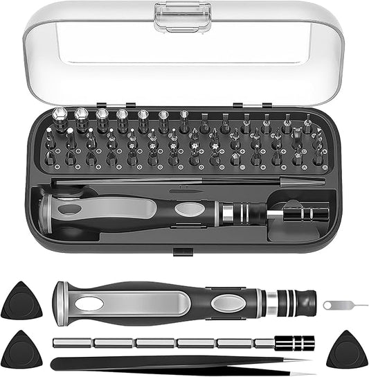 48 in 1 Magnetic Screwdriver Set, Precision Repair Tool Kit with 41 CRV Steel Bits (Phillips/Torx/Pentalobe) for iPhone, Laptop, PC, Game Console, Eyeglasses & Electronics - Portable Case Included
