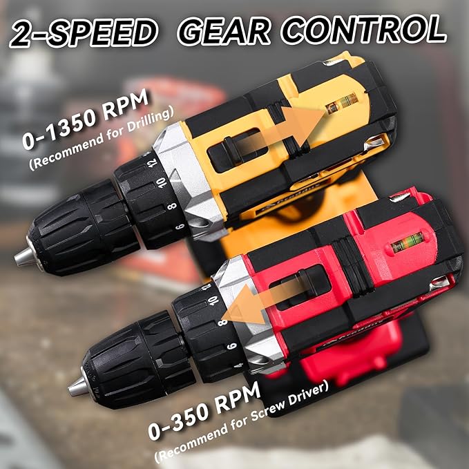 Cordless Drill Set 21v Power Drill Cordless With Battery & Charger, 84pcs Accessories Electric Drills Variable Speed, 3/8" Keyless Chuck, Built-In Level and 2 Driver orange kit