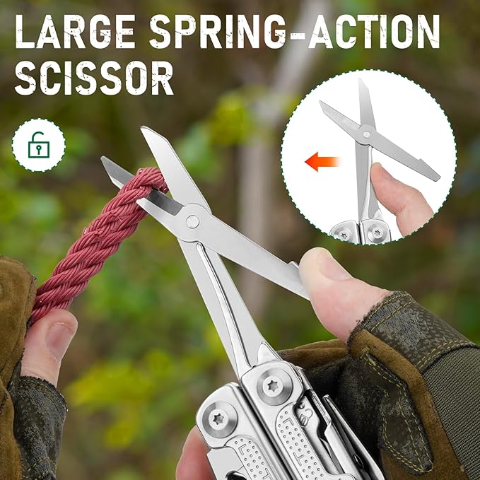 BIBURY Multitools Pliers Pro BI2049, Multi Tool Foldable Pliers with Large Saw Blade, Wire Cutters, Upgraded Multi Tool w/Scissors and Screwdirver Set, Multitool for Outdoor Hunting Survival Camping
