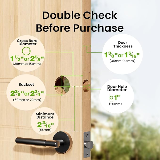 Ghome Smart Deadbolt Lock for Front Door, Keyless Entry Door Lock with Keypad, App Remote, Auto Lock, Easy Installation, Fingerprint Door Lock for Home, Airbnb, Apartment, Garage, Zn-Al-Cu Alloy Black