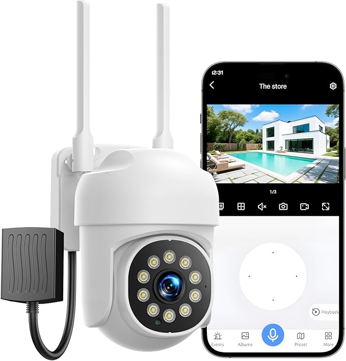 Camcamp Wireless Security Camera System, Motion Detection, Audible and Visual Alarms and Full Color Night Vision. Plug-in Power Supply, 7/24 Hour Camera System (1-Pcs Without NVR Systems)