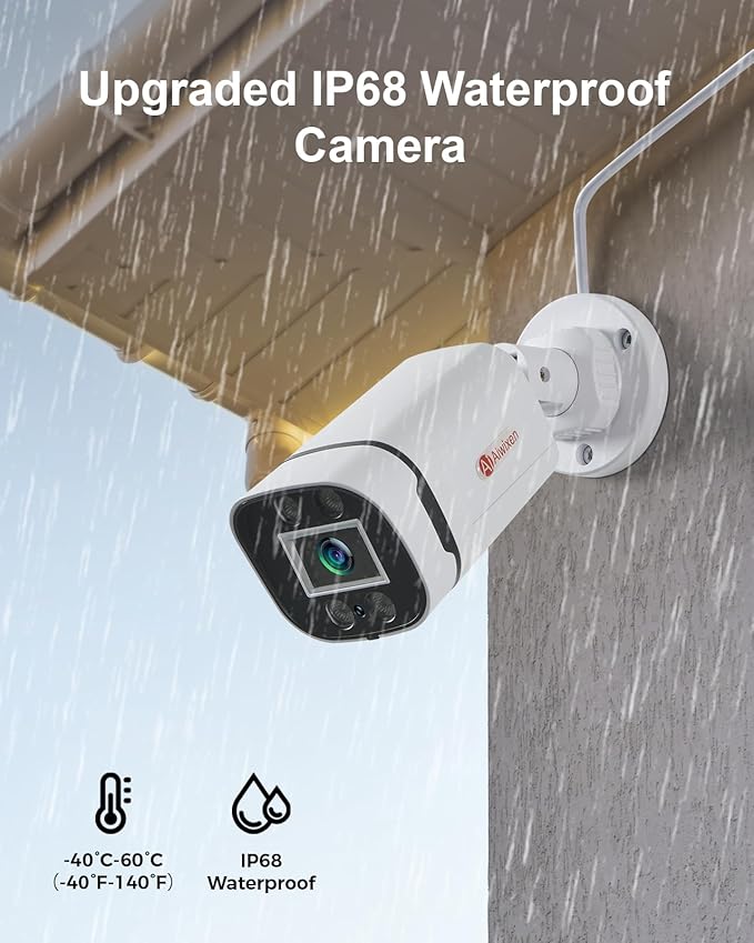 8CH H.265+ 3K Lite Wired CCTV Security Camera System with Human Vehicle Detection, 4X IP68 5MP Surveillance Camera for Indoor Outdoor, 1TB Hard Drive for 24-7 Recording, Remote Access