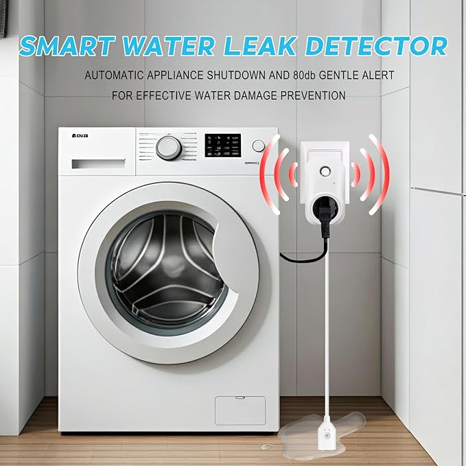 Smart Overflow Detection Sensor - Water Overflow Alarm with Real-Time Alerts for Home, Office & Basement Protection