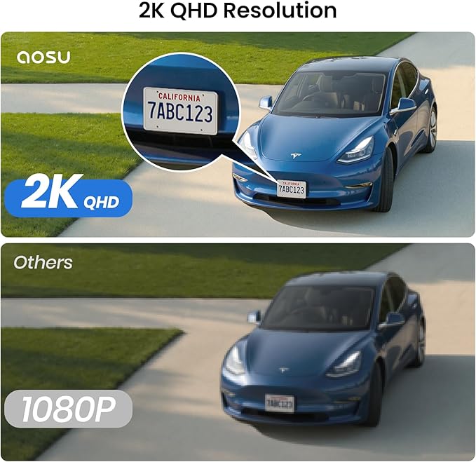 AOSU 2K Solar Camera Outdoor Wireless, Cameras for Home Security, WiFi Camera for Home Surveillance with Spotlight Color Night Vision, PIR/AI Motion Detection, 2-Way Talk, IP66 Waterproof