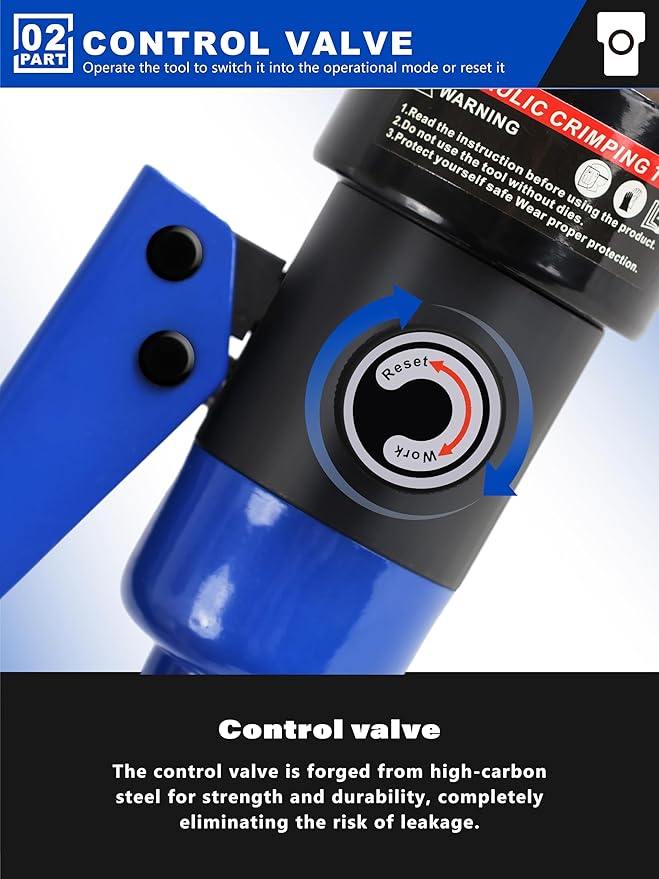 AMZCNC Industrial Hydraulic Cable Lug Crimper (16 TON) 9 AWG to 600 MCM Electrical Terminal Cable Wire Tool Kit with 13 Die Sets